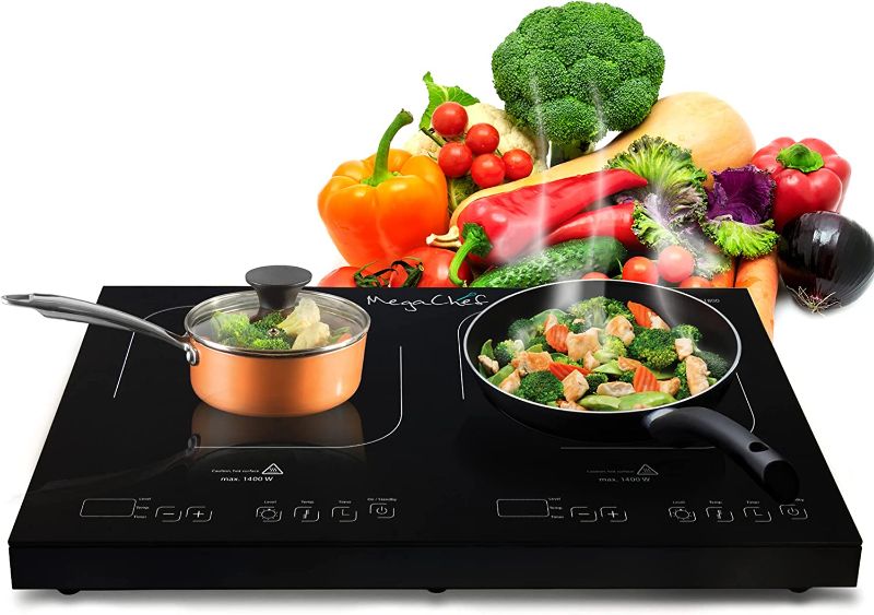 Photo 1 of Megachef Portable Dual Induction Cooktop, Black
