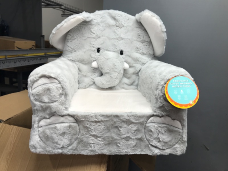 Photo 2 of Animal Adventure Gray Elephant Soft Plush Children's Chair, Sweet Seats