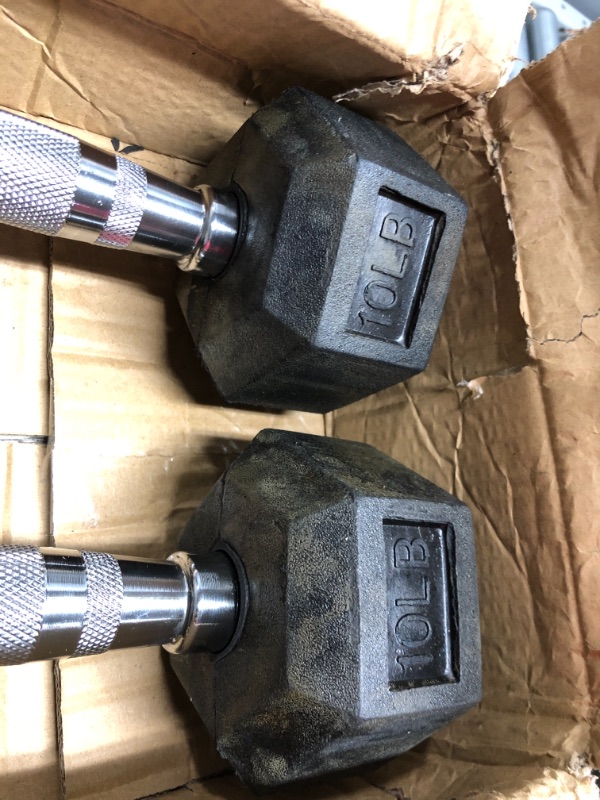 Photo 4 of Balancefrom Rubber Encased Hex Dumbbell in Pairs 10 lbs, pair