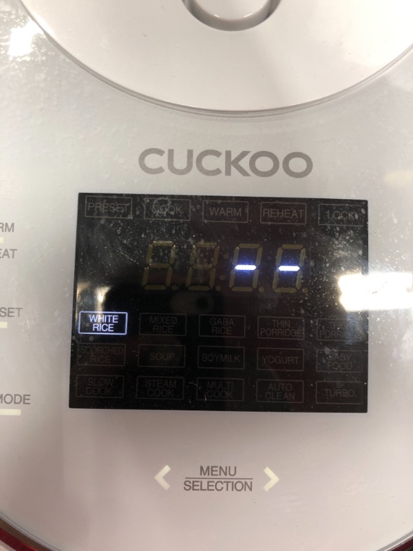 Photo 2 of CUCKOO CR-1020F | 10-Cup (Uncooked) Micom Rice Cooker | 16 Menu Options: White Rice, Brown Rice & More, Nonstick Inner Pot, Designed in Korea | White