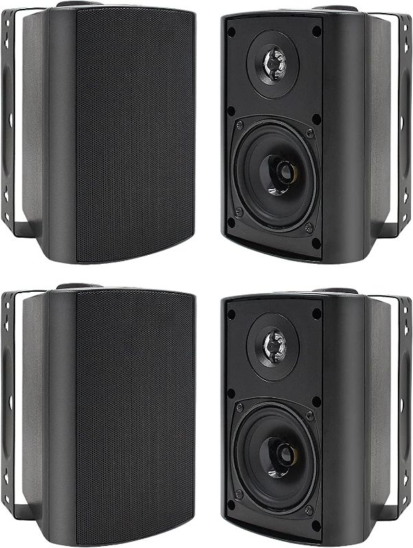 Photo 1 of Herdio 400 Watts Outdoor Speakers Bluetooth 4 Inches with Superior Stereo Dome Tweeter Indoor- Outdoor Patio Waterproof Wall Mount System (4 Speakers)