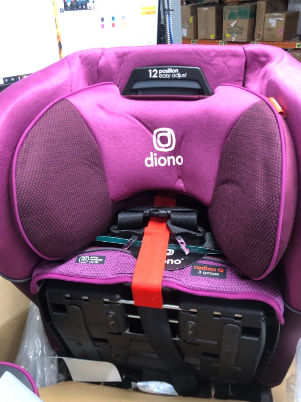 Photo 4 of Diono Radian 3QXT 4-in-1 Rear and Forward Facing Convertible Car Seat, Safe Plus Engineering, 4 Stage Infant Protection, 10 Years 1 Car Seat, Slim Fit 3 Across, Purple Plum
