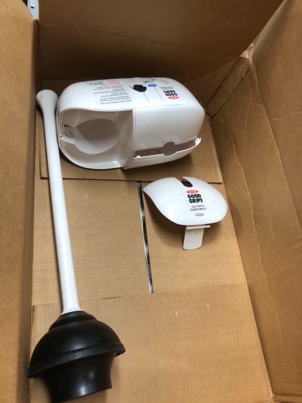 Photo 3 of **MISSING PARTS** OXO Good Grips Set Toilet Brush & Plunger Combo, White