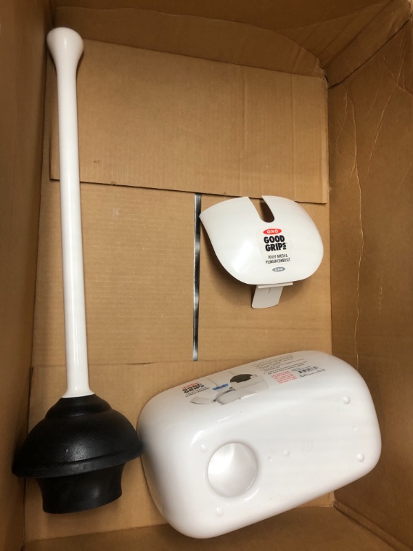 Photo 2 of **MISSING PARTS** OXO Good Grips Set Toilet Brush & Plunger Combo, White