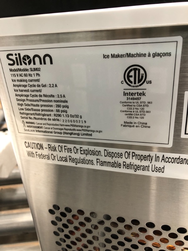 Photo 4 of **MISSING PARTS** Silonn Countertop Ice Cube Ice Makers, 45lbs Per Day, Auto Self-Cleaning & New Wave Enviro Products BPA Free Tritan™ Bottle, 3-Gallon