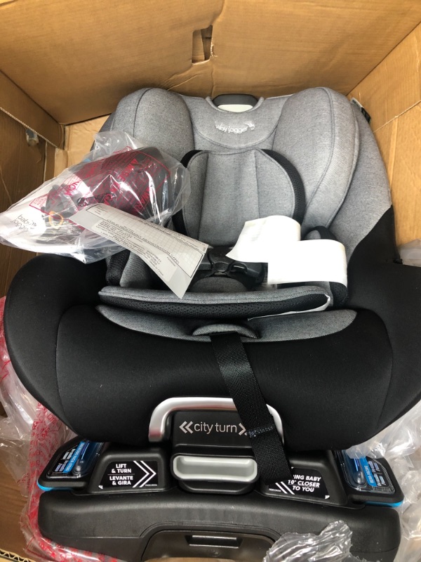 Photo 2 of Baby Jogger City Turn Rotating Convertible Car Seat | Unique Turning Car Seat Rotates for Easy in and Out, Onyx Black