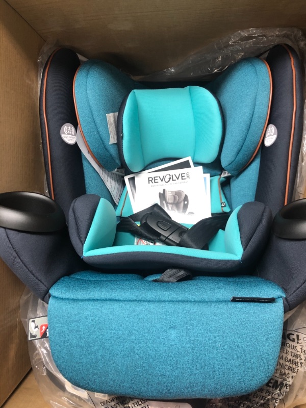 Photo 2 of Evenflo Gold Revolve360 Rotational All-in-1 Convertible Car Seat, Swivel Car Seat, Rotating Car Seat for All Ages, Swivel Baby Car Seat Mode Changing 4-120LB Car Seat and Booster Car Seat Sapphire Blue