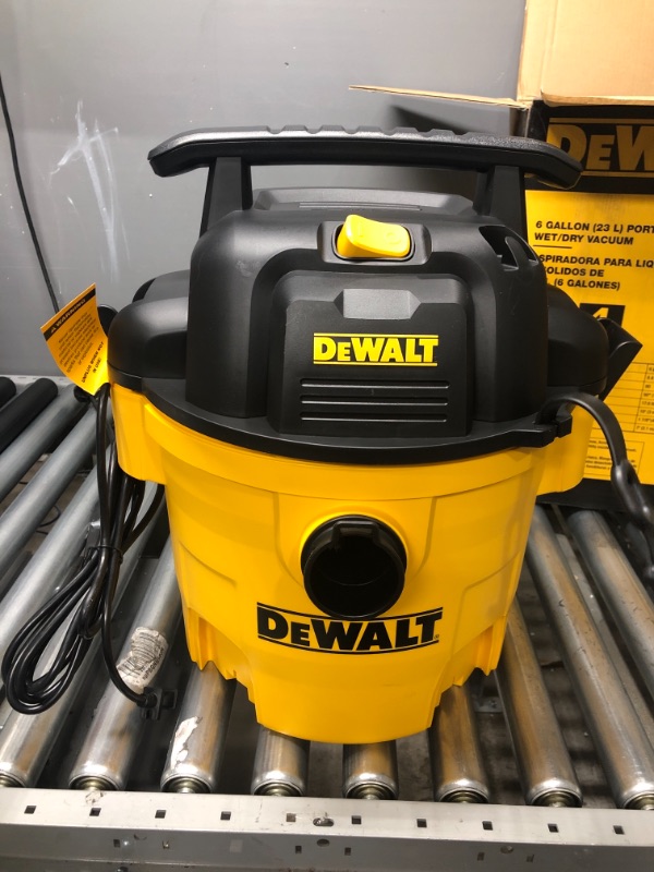 Photo 2 of DEWALT DXV06P 6 gallon Poly Wet/Dry Vac, Yellow DeWALT 6 Gallon Poly Wet/Dry Vac wet/dry vac