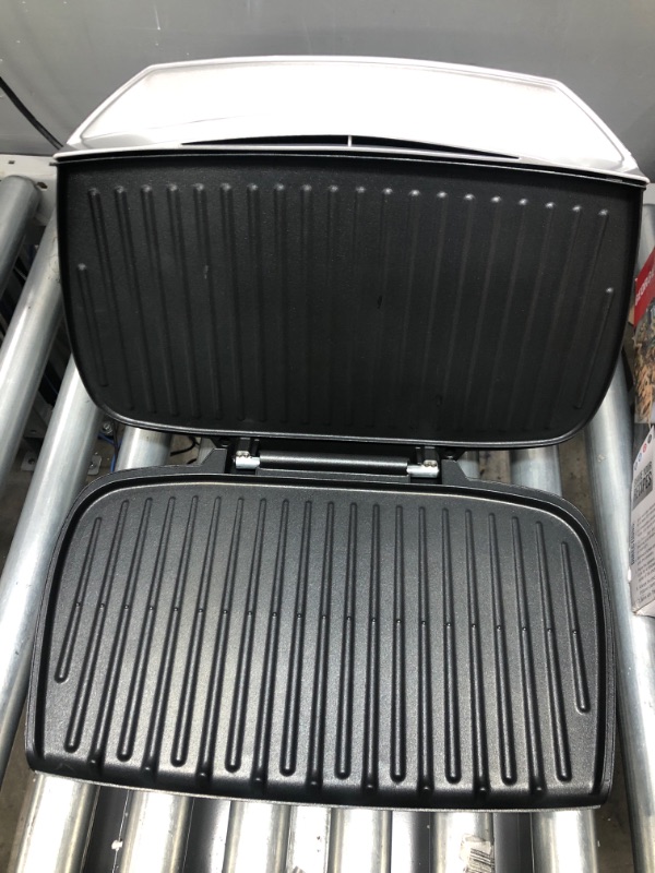 Photo 3 of George Foreman 9-Serving Basic Plate Electric Grill and Panini Press, 144-Square-Inch, Platinum, GR2144P