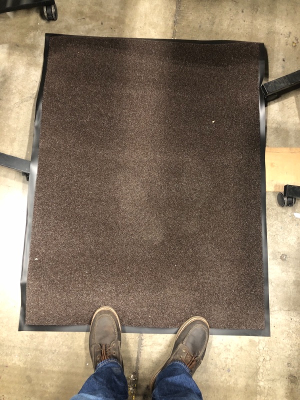 Photo 2 of Durable Corporation-654S34BN Wipe-N-Walk Vinyl Backed Indoor Carpet Entrance Mat, 3' x 4', Brown Brown 3' x 4'