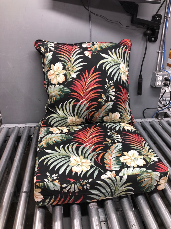 Photo 2 of Arden Selections Outdoor Deep Seating Cushion Set 24 x 24, Simone Black Tropical