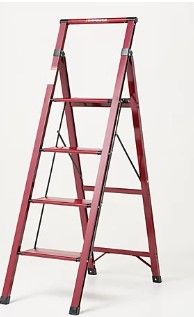 Photo 1 of 4 Step Lightweight Ladder Red 