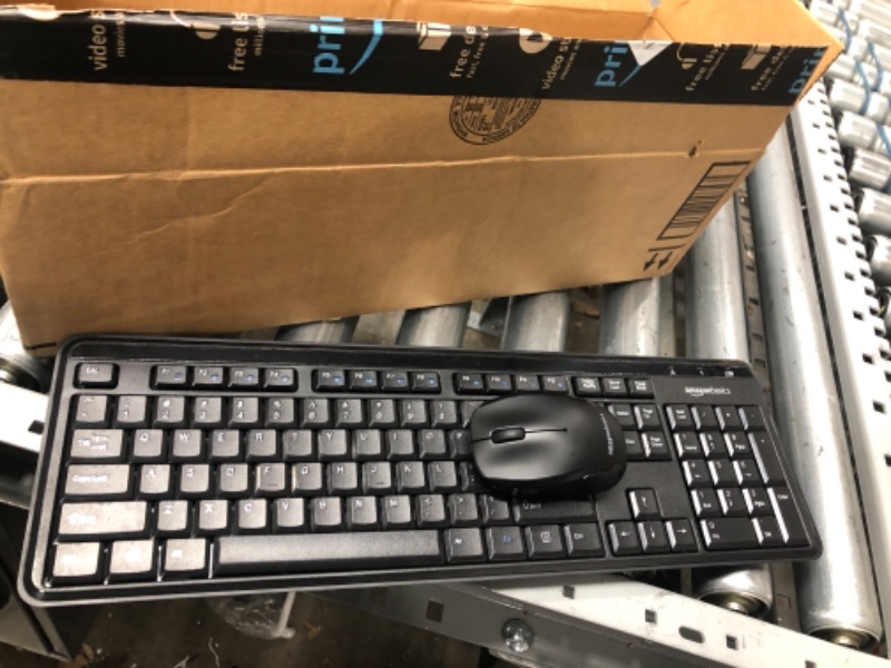 Photo 2 of Amazon Basics Wireless Computer Keyboard and Mouse Combo - Quiet and Compact - US Layout (QWERTY)
