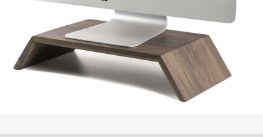 Photo 1 of Oakywood Monitor Stand, iMac Computer Ergonomic Position Riser, Computer at Eye-Level Position, Handcrafted & Hand-Polished in EU, Solid Wood Home Office Accessories, Elevation 9 cm, Walnut