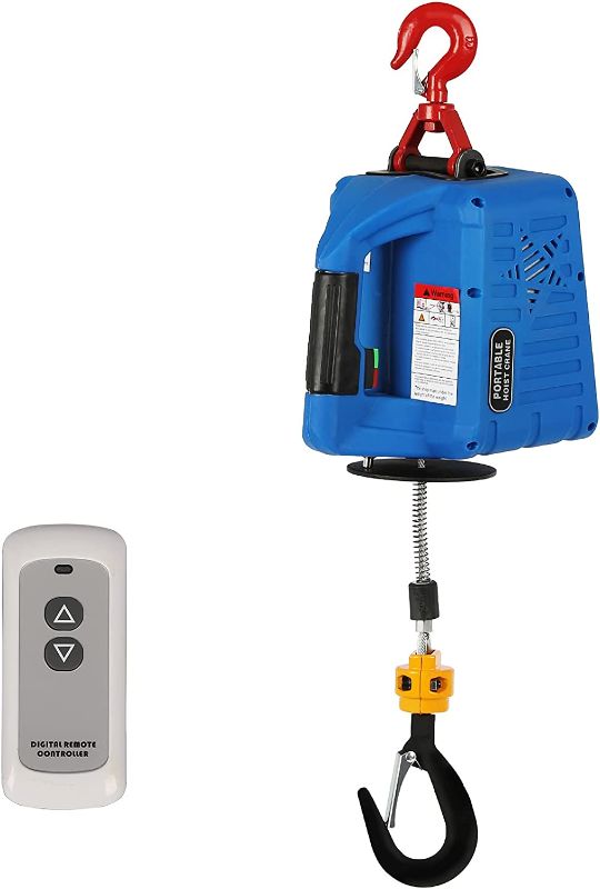 Photo 1 of Electric Hoists, 500KG/1100LB Lifting Capability, 7.6M/25FT Lifting Height, with Wireless Remote Control, Portable Household Winch 110V

**CHECK  CLERK DESCRIPTION**
