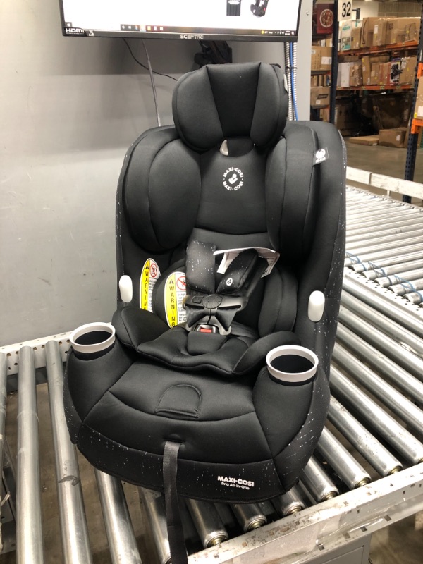 Photo 2 of Maxi-Cosi Pria All-in-One Convertible Car Seat, All-in-One Seating System: Rear-Facing, from 4-40 pounds; Forward-Facing to 65 pounds; and up to 100 pounds in Booster Mode, Sonar Black