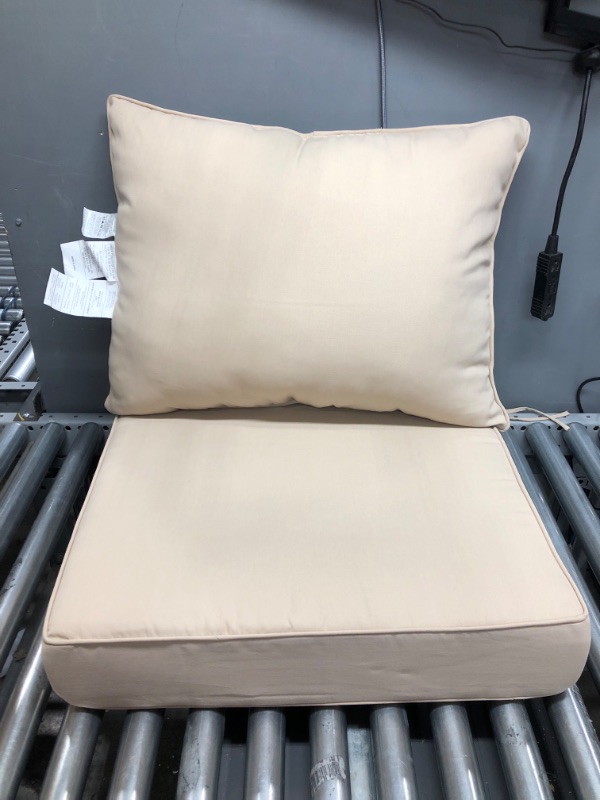 Photo 2 of Amazon Basics Deep Seat Patio Seat and Back Cushion Set - Khaki Khaki Deep Seat Cushion