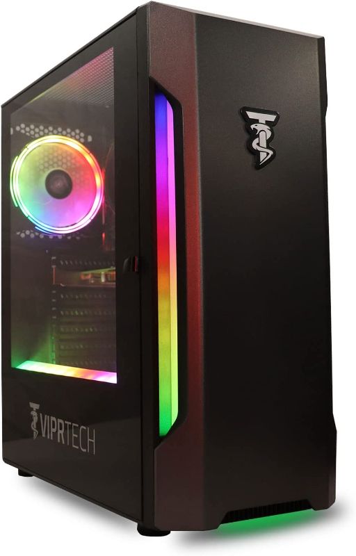 Photo 1 of ViprTech Snowstorm Gaming PC Desktop Computer - AMD Ryzen 3 2200G, AMD Radeon Vega 8 Graphics, 8GB DDR4 RAM, 128GB M.2 SSD, 500GB HDD, WiFi, RGB, Windows 10 Pro
