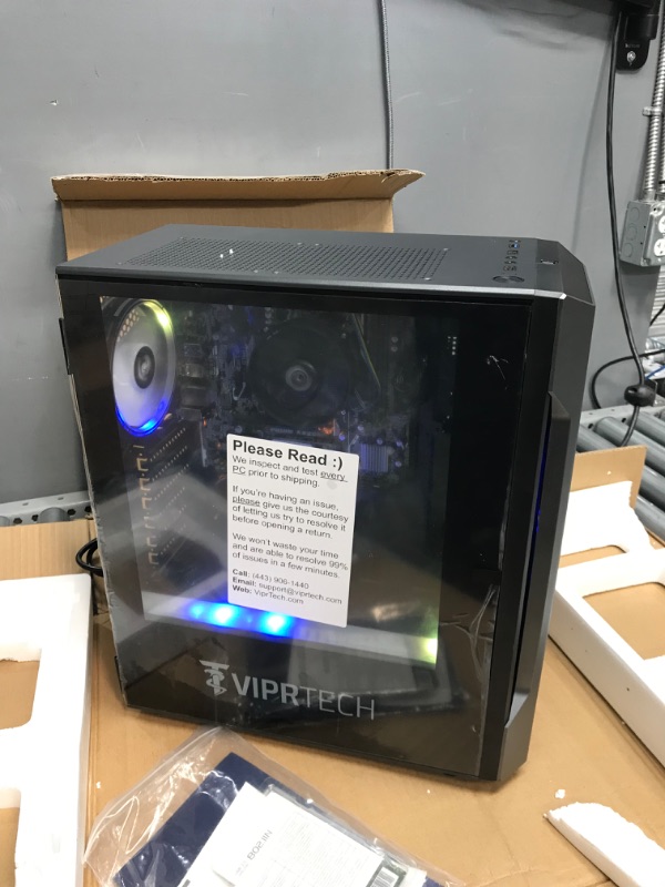 Photo 4 of ViprTech Snowstorm Gaming PC Desktop Computer - AMD Ryzen 3 2200G, AMD Radeon Vega 8 Graphics, 8GB DDR4 RAM, 128GB M.2 SSD, 500GB HDD, WiFi, RGB, Windows 10 Pro
