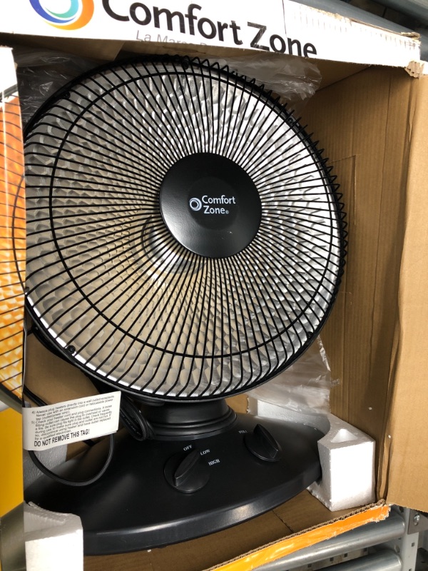 Photo 2 of *nonfunctional* Comfort Zone 700/1000-Watt Oscillating Parabolic Dish Radiant Electric Portable Space Heater , Black