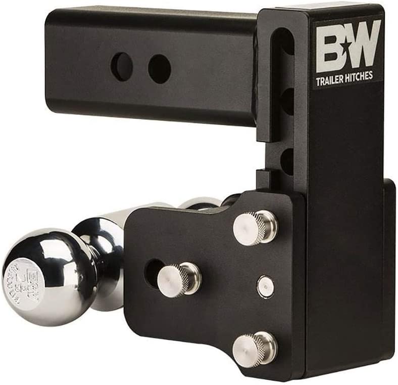 Photo 1 of B&W Trailer Hitches Tow & Stow Adjustable Trailer Hitch Ball Mount - Fits 2.5" Receiver, Dual Ball (2" x 2-5/16"), 5" Drop, 14,500 GTW - TS20037B
