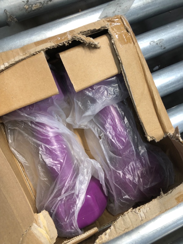 Photo 3 of **OPENED**
Amazon Basics Vinyl Coated Hand Weight Dumbbell Pair, Set of 2 Purple 10 lbs Set Dumbbells