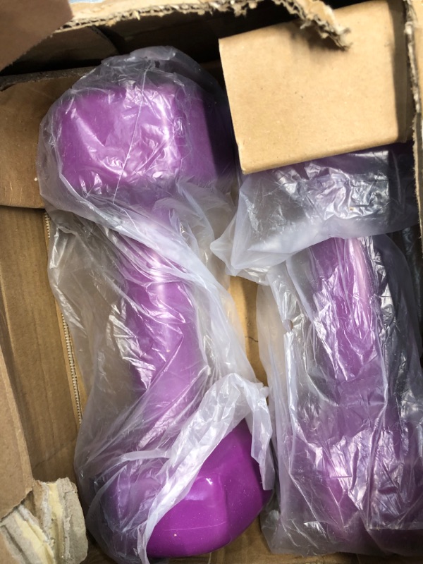 Photo 2 of **OPENED**
Amazon Basics Vinyl Coated Hand Weight Dumbbell Pair, Set of 2 Purple 10 lbs Set Dumbbells