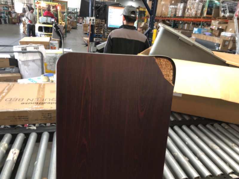 Photo 3 of **DAMAGED CORNER, VIEW PHOTOS**
Flash Furniture 5-Foot Mahogany Melamine Laminate Folding Training Table 18"W x 60"D x 30"H