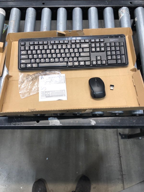 Photo 2 of Amazon Basics Wireless Computer Keyboard and Mouse Combo - Quiet and Compact - US Layout (QWERTY)