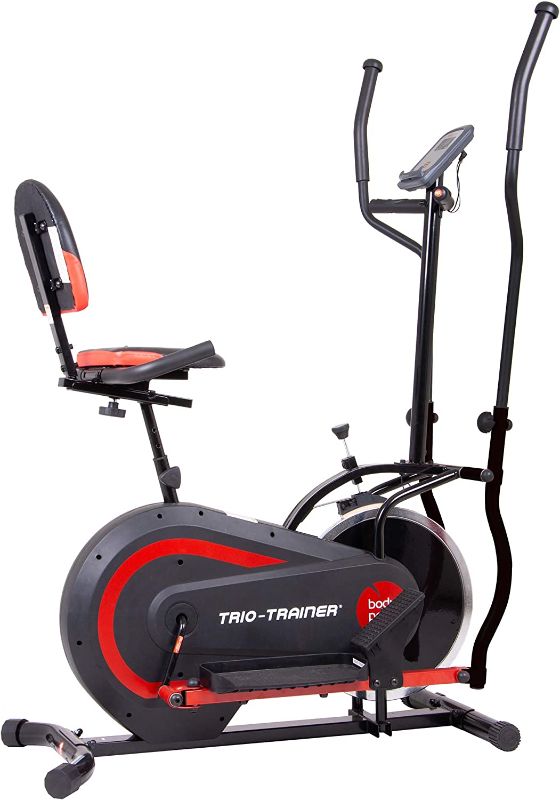 Photo 1 of [BODY POWER] - 2nd Gen, PATENTED 3 in 1 Exercise Machine, Elliptical with Seat Back Cushion, Upright Cycling, and Reclined Bike Modes - Digital Computer Targets Different Body Parts, BRT5118
