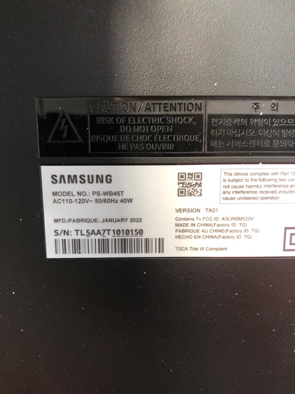 Photo 7 of ***SEE NOTES**SAMSUNG HW-B450 2.1ch Soundbar w/Dolby Audio, Subwoofer Included, Bass Boosted, Wireless Bluetooth TV Connection, Adaptive Sound Lite, Game Mode, 2022
