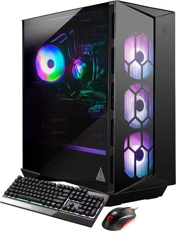 Photo 1 of MSI Aegis RS Gaming Desktop PC, Intel Core i7-12700KF, GeForce RTX 3060 Ti, 16GB Memory (Dual-CHL), 1TB NVMe SSD, WiFi 6E, Liquid Cooling, USB Type-C, Win11 Home, Keyboard and Mouse (12TG-285US)
