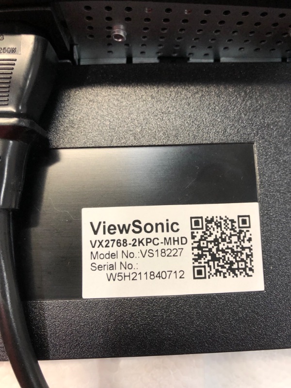 Photo 5 of ViewSonic OMNI VX2768-2KPC-MHD 27 Inch Curved 1440p 1ms 144Hz Gaming Monitor with FreeSync Premium, Eye Care, HDMI and Display Port
