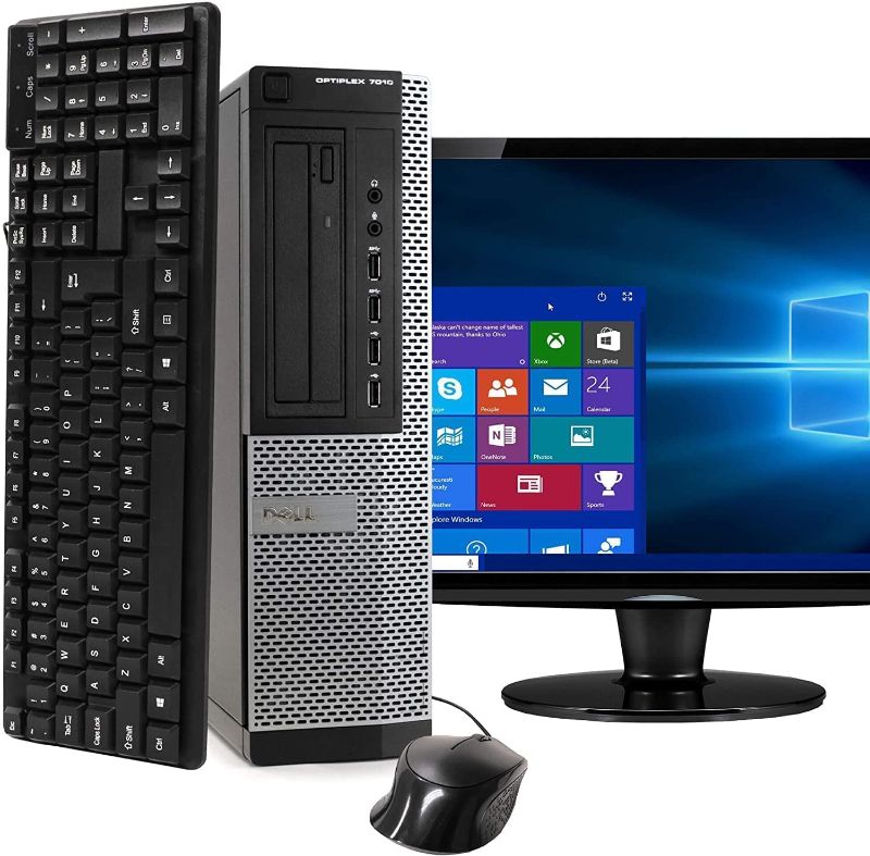 Photo 1 of Dell Desktop Computer Package Compatible with Dell Optiplex 7010 Intel Quad Core i5 3.2GHz, 8GB Ram, 500GB HDD, 19-inch LCD, DVD, WiFi, Keyboard, Mouse, Windows 10 Pro (Renewed)
