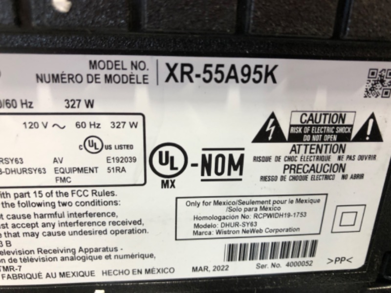 Photo 6 of **SEE NOTES**Sony 55 Inch 4K Ultra HD TV A95K Series: BRAVIA XR OLED Smart Google TV with Dolby Vision HDR,Bluetooth, Wi-Fi, USB, Ethernet, HDMI and Exclusive Features for The Playstation- 5 XR55A95K- 2022 Model
