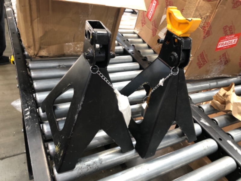 Photo 2 of MISSING YELLOW PIECE****Omega Lift Heavy Duty 6 Ton Jack Stands Pair - Double Locking Pins - Handle Lock and Mobility Pin for Auto Repair Shop with Extra Safety (JZ060) 6-Ton