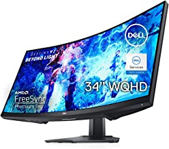 Photo 1 of Dell Curved Gaming Monitor 34 Inch Curved Monitor with 144Hz Refresh Rate, WQHD (3440 x 1440) Display, Black - S3422DWG