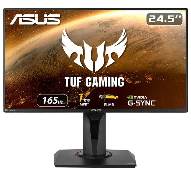 Photo 1 of **LINE ON SCREEN ***ASUS TUF Gaming VG259QR 24.5” Gaming Monitor, 1080P Full HD, 165Hz (Supports 144Hz), 1ms, Extreme Low Motion Blur, G-SYNC Compatible ready, Eye Care, DisplayPort HDMI, Shadow Boost, Height Adjustable
