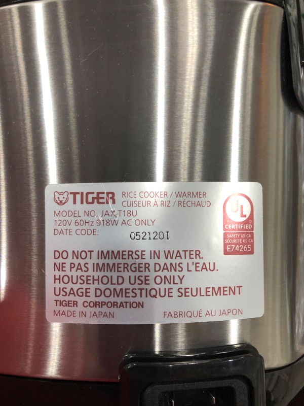 Photo 5 of **see comments**- Tiger JAX-T10U-K 5.5-Cup (Uncooked) Micom Rice Cooker with Food Steamer & Slow Cooker, Stainless Steel Black
