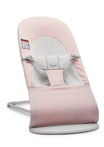 Photo 1 of BabyBjörn Bouncer Balance Soft, Light Gray Frame, Cotton/Jersey, Light Pink/Gray
