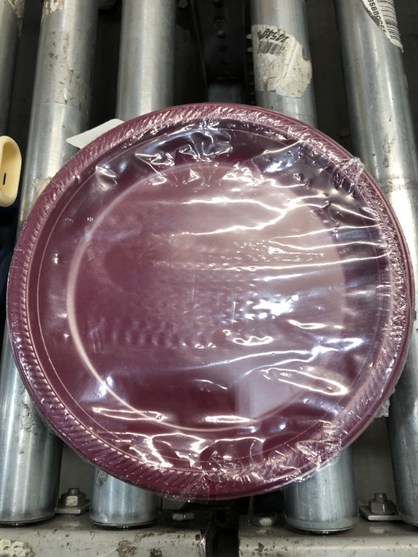 Photo 2 of Amscan Round Plastic Plates, 10 1/4", Berry