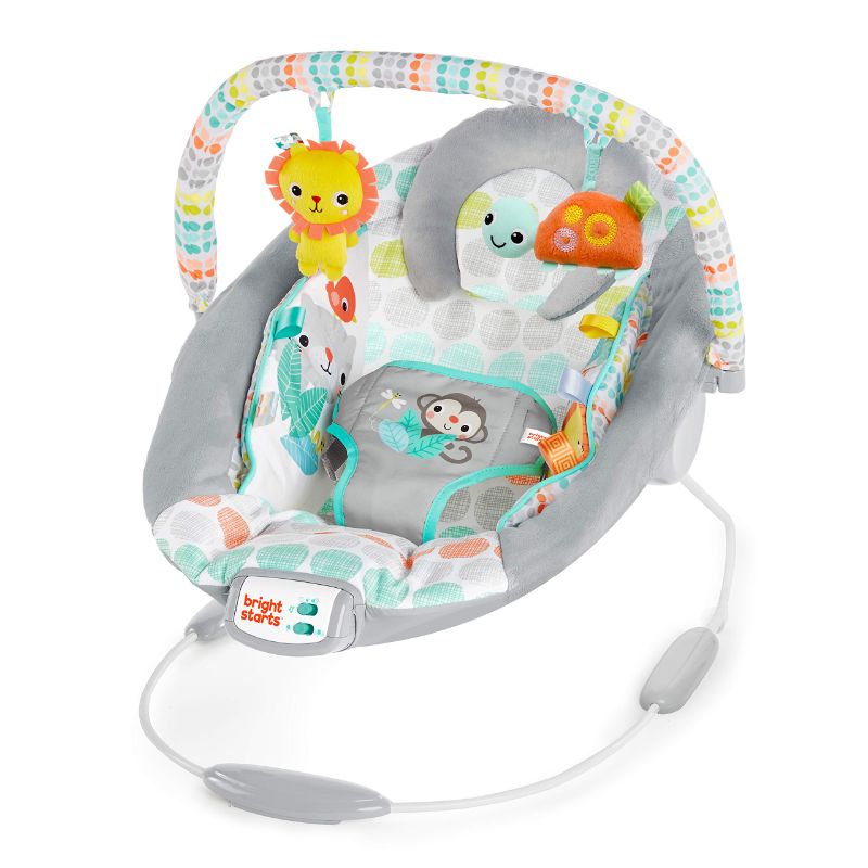 Photo 1 of Bright Starts Jungle Vines Comfy Baby Bouncer and Vibrating Infant Seat with and LION Plush Baby Toys
