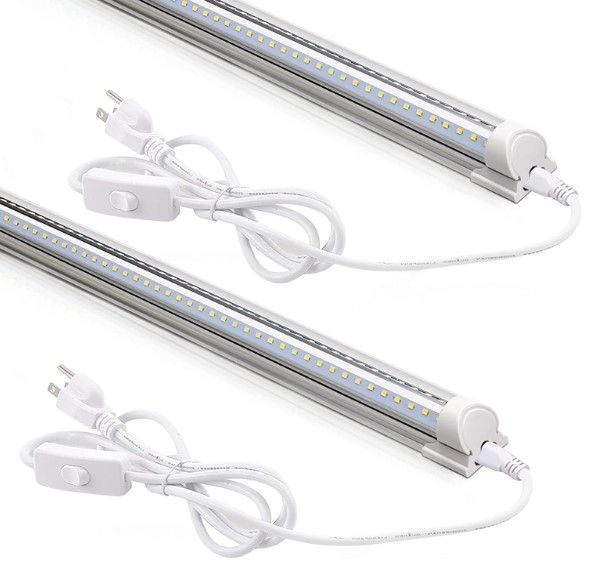 Photo 1 of Barrina LED Shop Light 2ft, 20W 2500LM 5000K, T8 LED Light Fixture, Clear Cover, Ceiling and Utility Shop Light, Linkable Tube Lights, Shop Lights for Room, Garage, Workbench, Warehouse, 2-Pack
