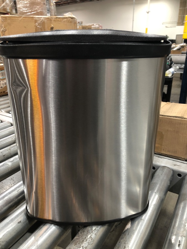 Photo 1 of Nine Stars DZT-8-1c Infrared Touchless Stainless Steel Trashcan
