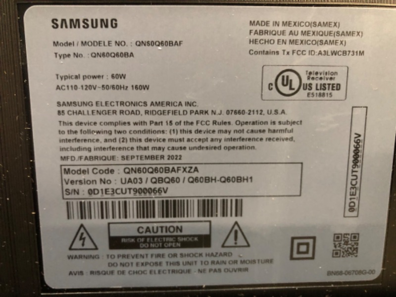 Photo 4 of SAMSUNG QN60Q60BAF Q60B 60 inch QLED 4K Quantum Dual LED HDR Smart TV 2022