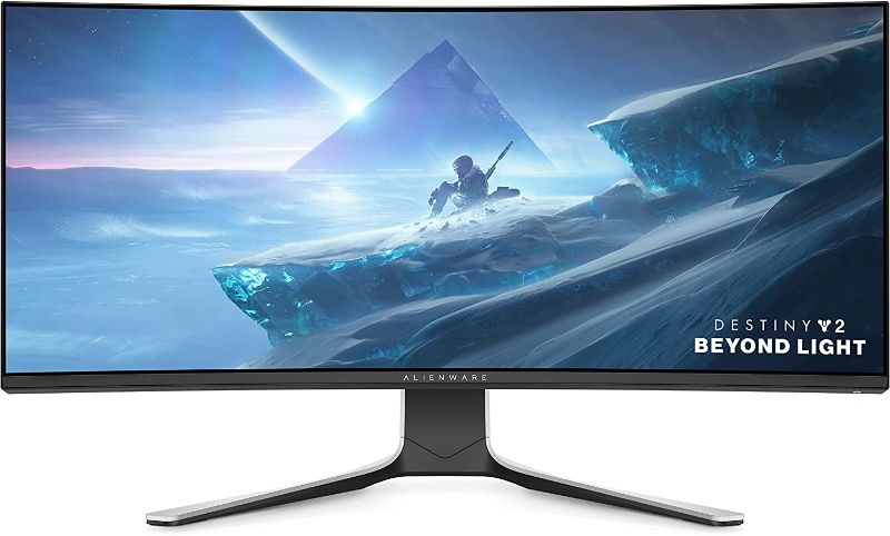 Photo 1 of Alienware Ultrawide Curved Gaming Monitor 38 Inch, 144Hz Refresh Rate, 3840 x 1600 WQHD Display, IPS, NVIDIA G-SYNC Ultimate, 1ms Response Time, 2300R Curvature, VESA Display HDR 600, AW3821DW - White
