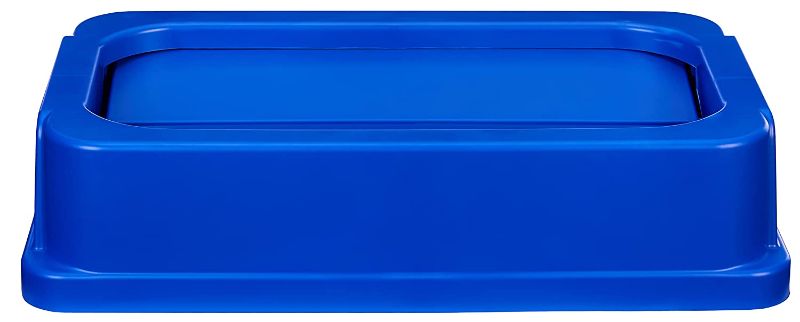 Photo 1 of AmazonCommercial 23 Gallon Double Flip Lid for Slim Trash Can, Blue, 1-Pack
