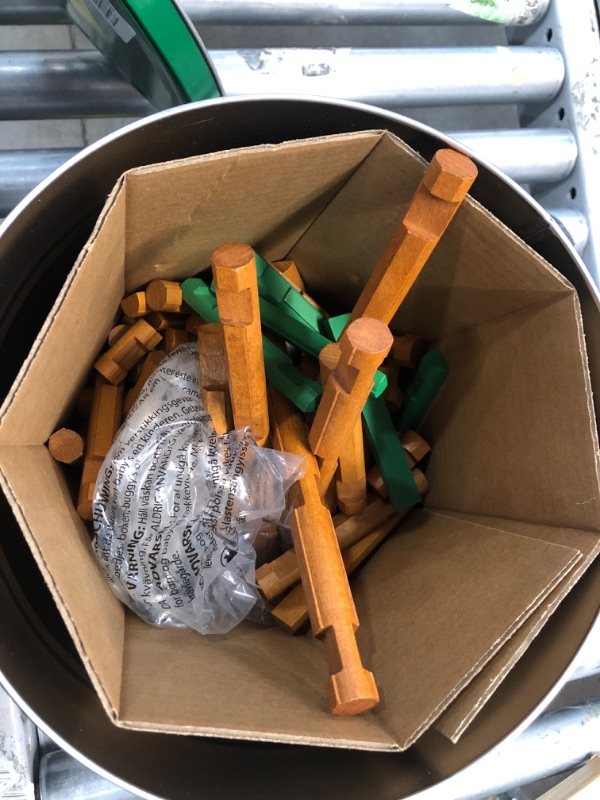 Photo 1 of Lincoln Logs –100th Anniversary Tin-111 Pieces-Real Wood Logs-Ages 3+ - Best Retro Building Gift Set for Boys/Girls - Creative Construction Engineering – Top Blocks Game Kit - Preschool Education Toy, Brown (854)