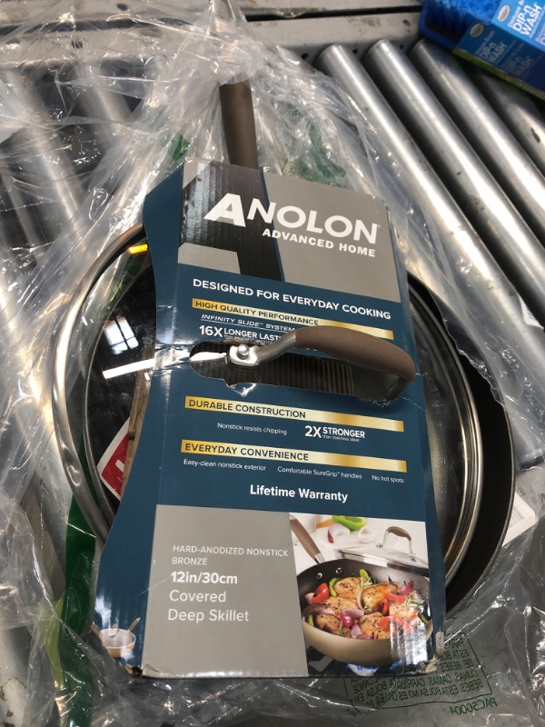 Photo 2 of Anolon Advanced Home Hard-Anodized Nonstick Skillets (12-Inch with Lid, Bronze) 12 Inch Bronze