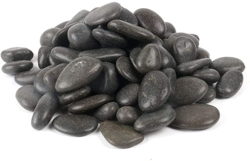 Photo 1 of **MISSING SOME** FANTIAN 40lb Black Natural Decorative River Pebbles – 1-2 Inch Black Ornamental River Pebbles for Garden Landscaping, Home Décor, Outdoor Paving, Fountain...
